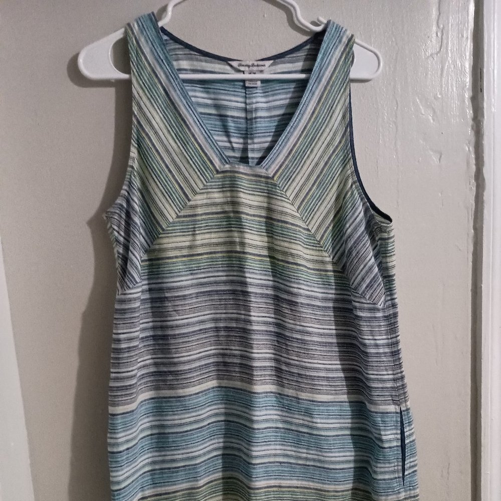 Tommy Bahama Dress Linen Medium Green and Blue